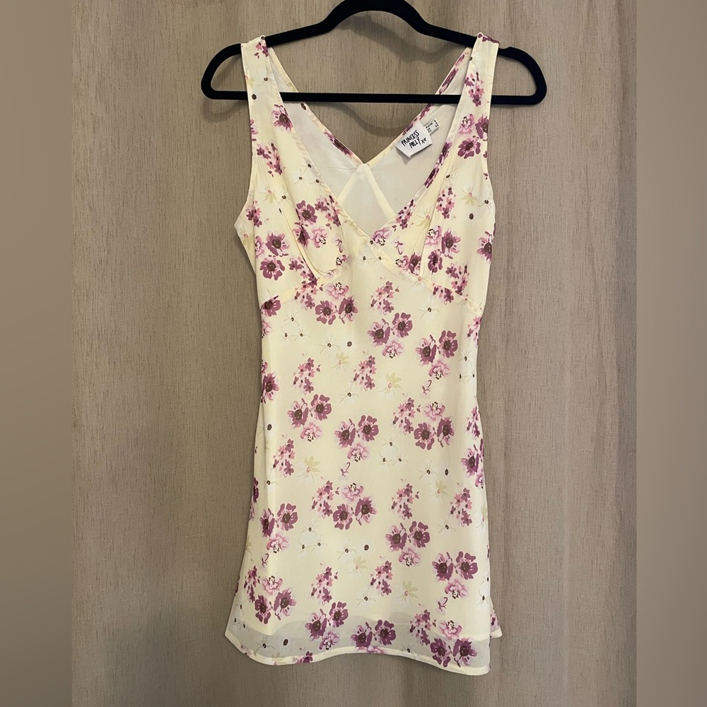 Princess Polly Nelly Mini Dress Yellow Floral size US 2 New Without Tags - Picture 3 of 5